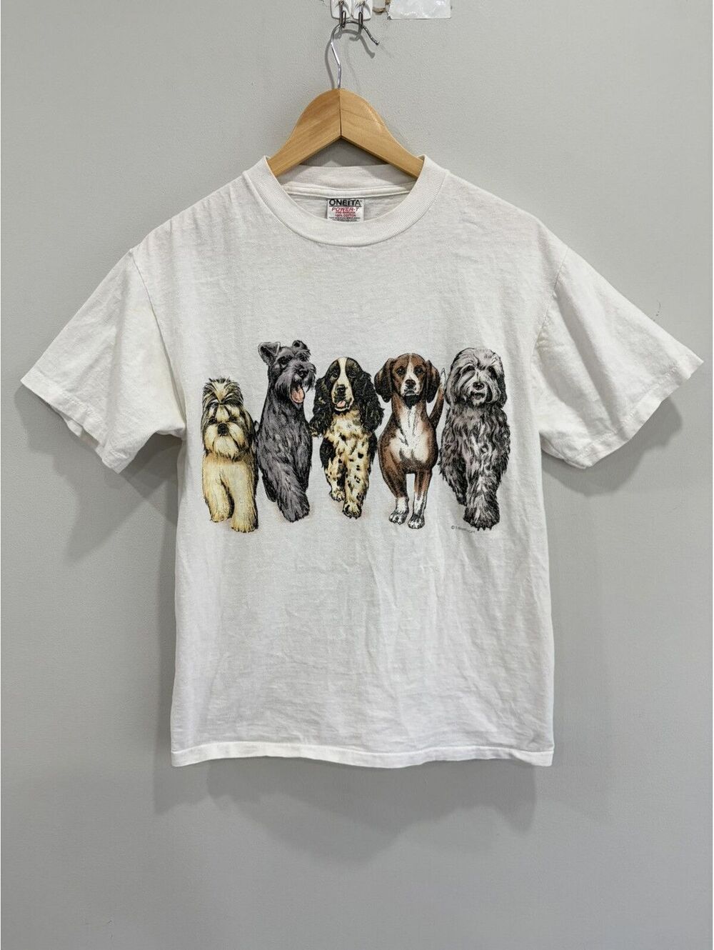 Vintage Animal Dog Tee Shirt front back pupies